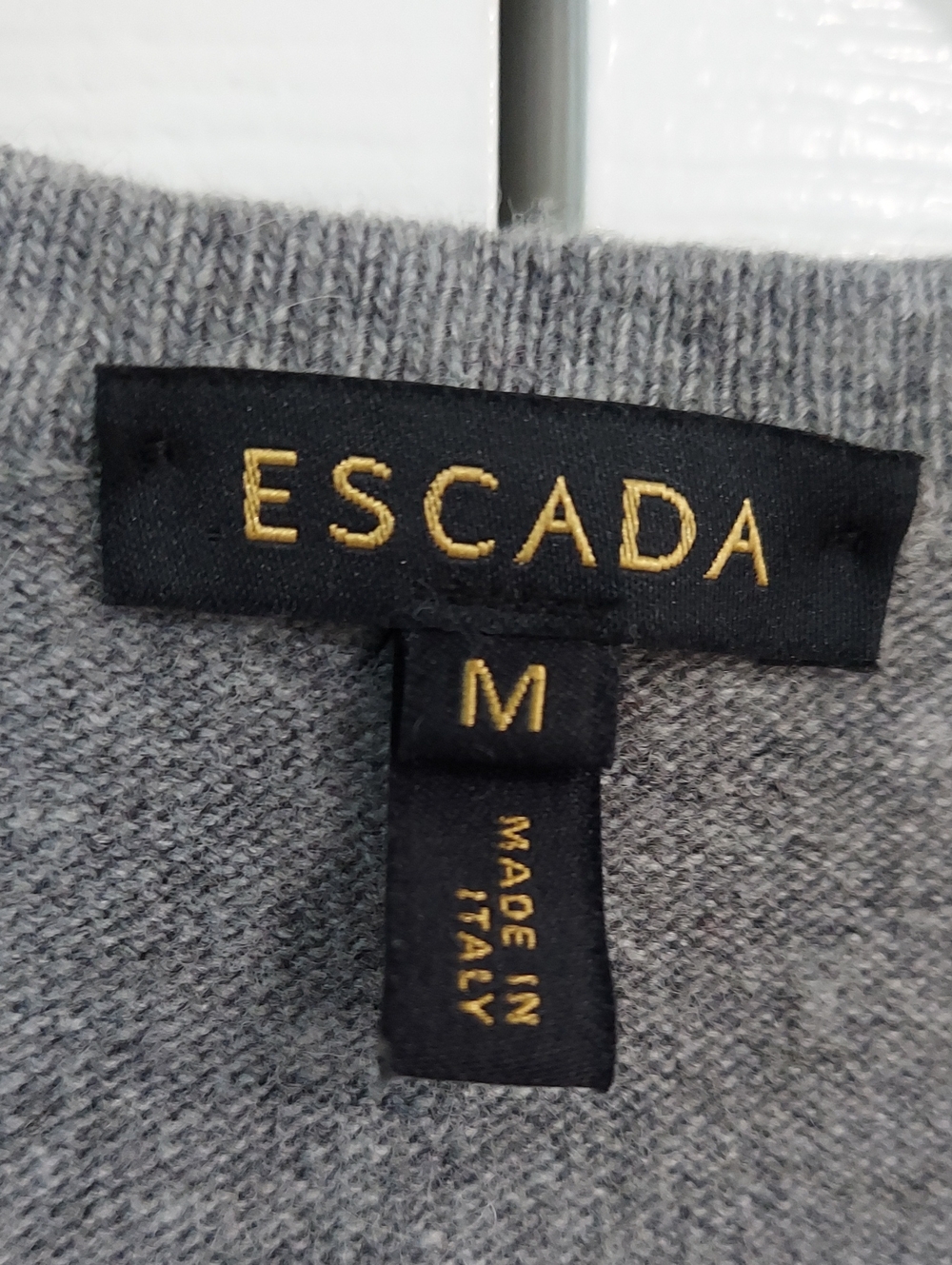 ESCADA Sweater, Med, Wool Blend Vest, Open Knit Front Lined, Cashmere Back - Picture 3 of 13